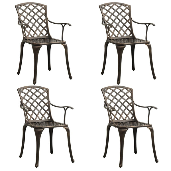 5 Piece Bistro Set Cast Aluminium Bronze Patio Furniture Sets