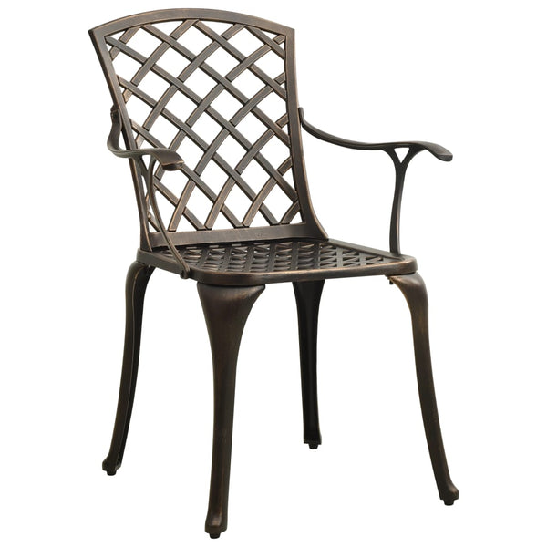 5 Piece Bistro Set Cast Aluminium Bronze Patio Furniture Sets