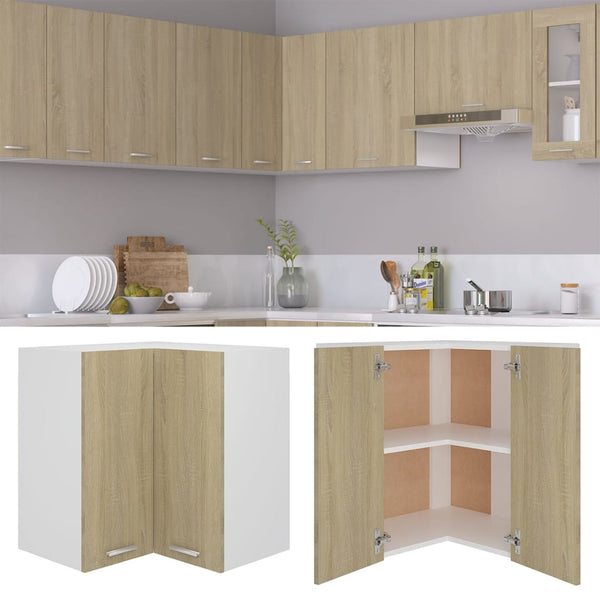 Hanging Corner Cabinet Sonoma Oak 57X57x60 Cm Engineered Wood Kitchen Cabinet Doors And Fronts