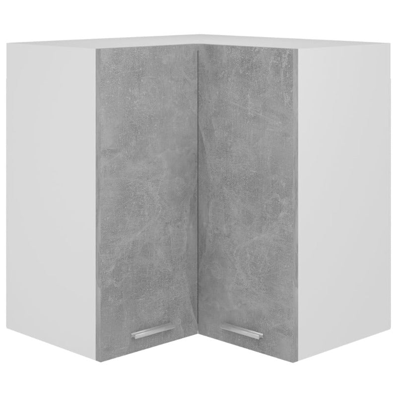 Hanging Corner Cabinet Concrete Grey 57X57x60 Cm Engineered Wood Cabinets & Cupboards