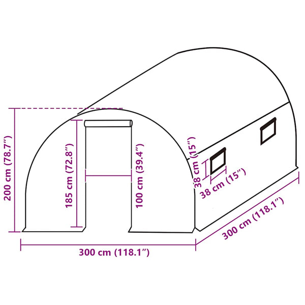 Vidaxl Greenhouse Replacement Cover (9 M) 3X3x2 Transparent Greenhouses
