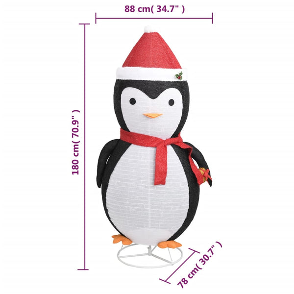 Decorative Christmas Snow Penguin Figure Led Luxury Fabric 180Cm Seasonal Decorations