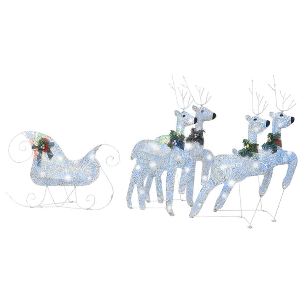 Reindeer & Sleigh Christmas Decoration 100 Leds Outdoor Silver Seasonal Decorations