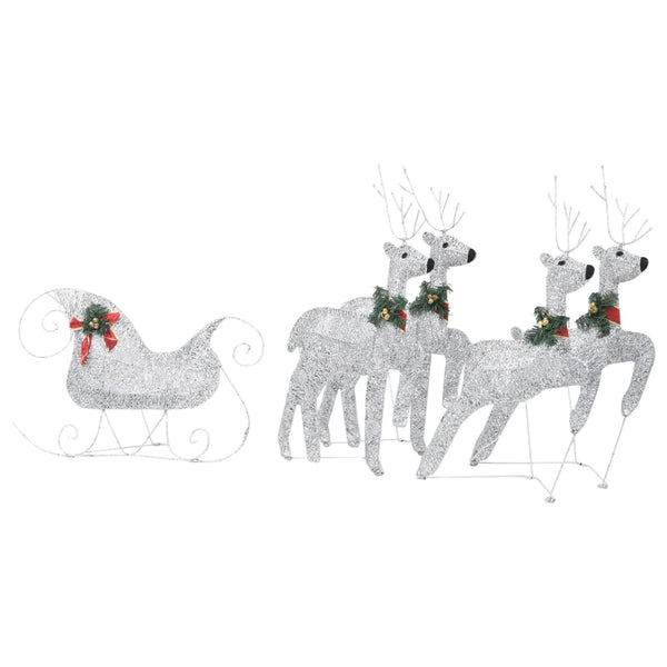 Reindeer & Sleigh Christmas Decoration 100 Leds Outdoor Silver Seasonal Decorations