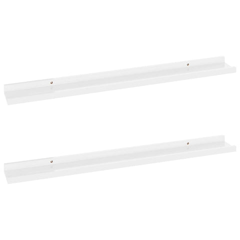 Wall Shelves 2 Pcs High Gloss White 80X9x3 Cm Bookshelves
