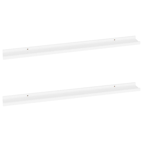 Wall Shelves 2 Pcs White 100X9x3 Cm Bookshelves