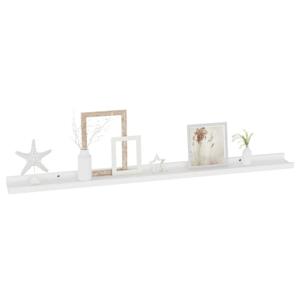 Wall Shelves 2 Pcs White 100X9x3 Cm Bookshelves