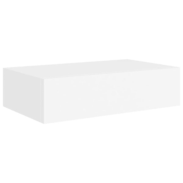 Wall Mounted Drawer Shelf White 40X23.5X10cm Mdf Bookshelves