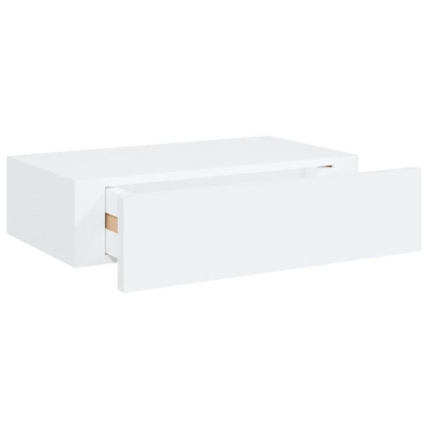 Wall Mounted Drawer Shelf White 40X23.5X10cm Mdf Bookshelves