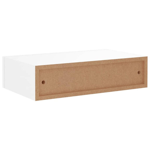 Wall Mounted Drawer Shelf White 40X23.5X10cm Mdf Bookshelves