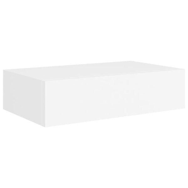 Wall Mounted Drawer Shelves 2 Pcs White 40X23.5X10 Cm Mdf Bookshelves