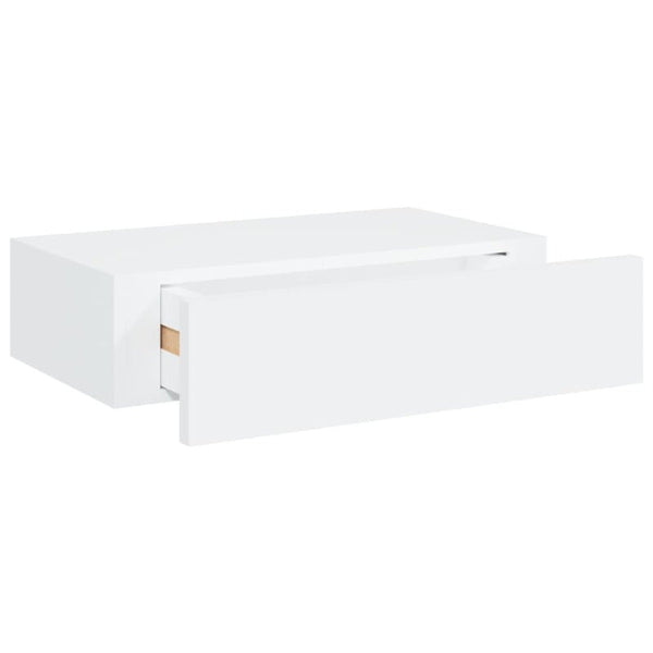 Wall Mounted Drawer Shelves 2 Pcs White 40X23.5X10 Cm Mdf Bookshelves