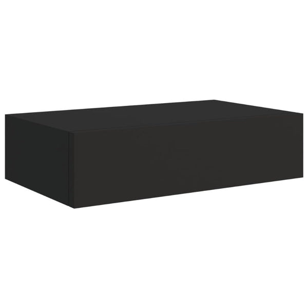 Wall-Mounted Drawer Shelf Black 40X23.5X10cm Mdf