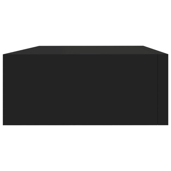 Wall-Mounted Drawer Shelf Black 40X23.5X10cm Mdf