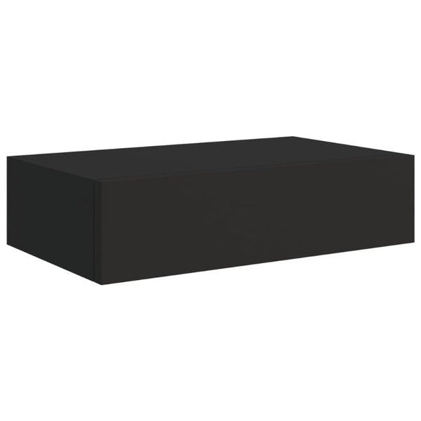 Wall Mounted Drawer Shelves 2 Pcs Black 40X23.5X10cm Mdf Bookshelves