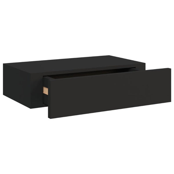 Wall Mounted Drawer Shelves 2 Pcs Black 40X23.5X10cm Mdf Bookshelves