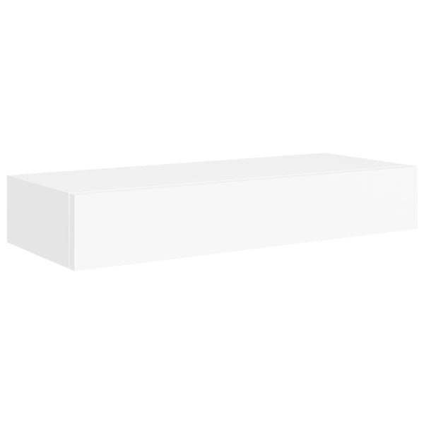 Wall Mounted Drawer Shelf White 60X23.5X10 Cm Mdf Wall Shelves