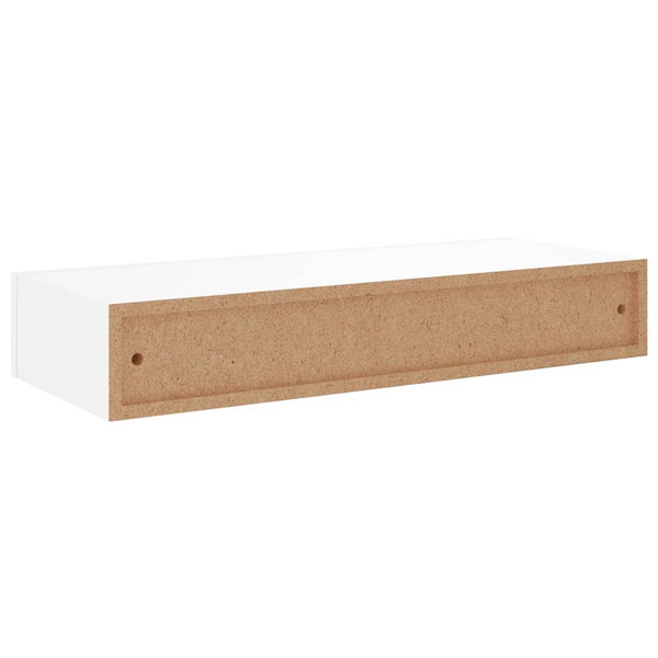 Wall Mounted Drawer Shelf White 60X23.5X10 Cm Mdf Wall Shelves