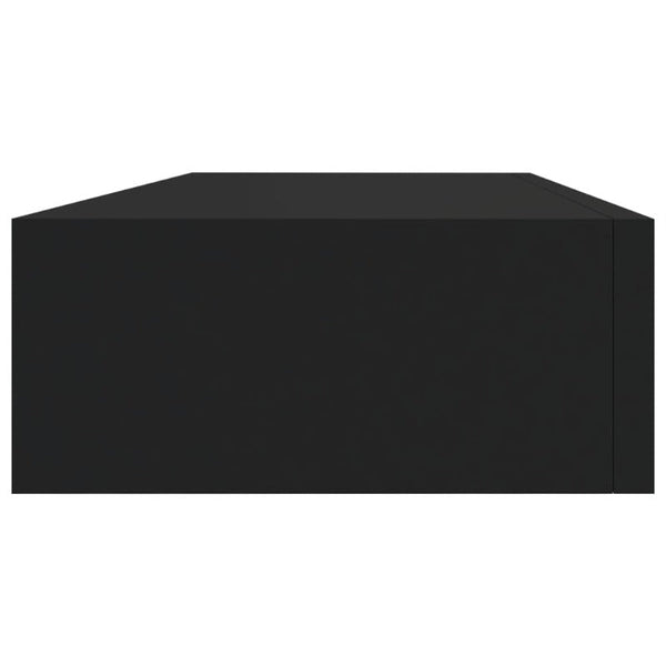Wall Mounted Drawer Shelves 2 Pcs Black 60X23.5X10cm Mdf Bookshelves