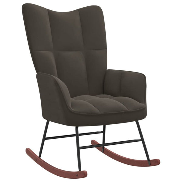 Rocking Chair Dark Grey Velvet Chairs