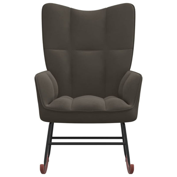 Rocking Chair Dark Grey Velvet Chairs