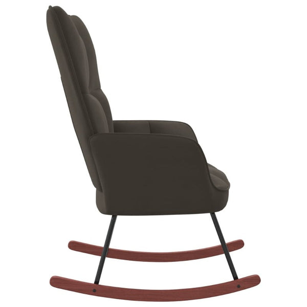 Rocking Chair Dark Grey Velvet Chairs