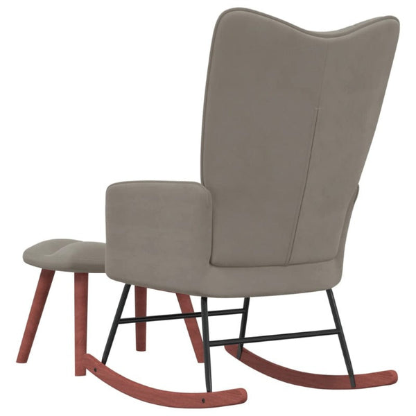 Rocking Chair With A Stool Light Grey Velvet Chairs