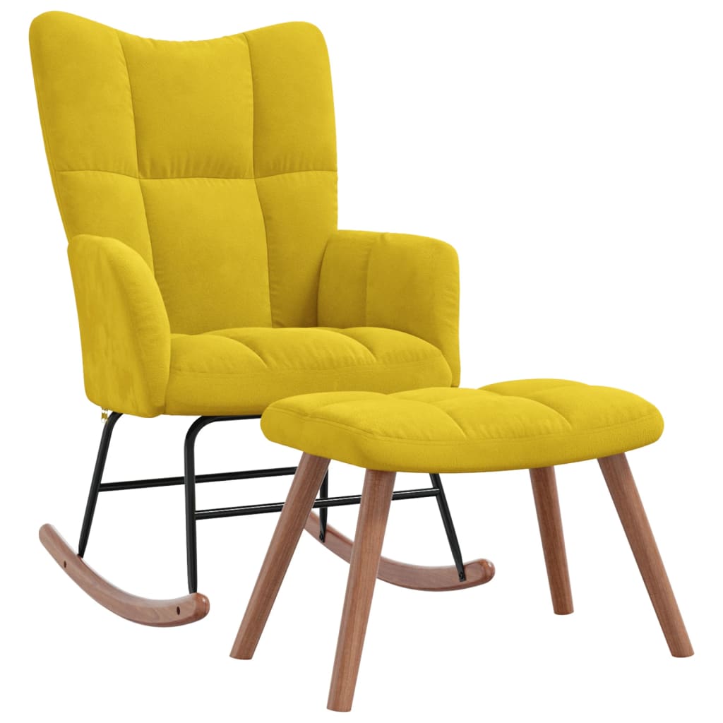 Rocking Chair With A Stool Mustard Yellow Velvet Chairs