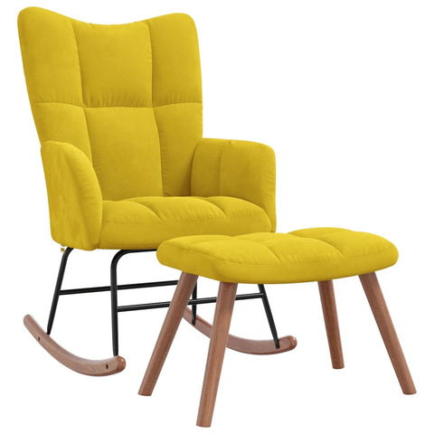 Rocking Chair With A Stool Mustard Yellow Velvet Chairs