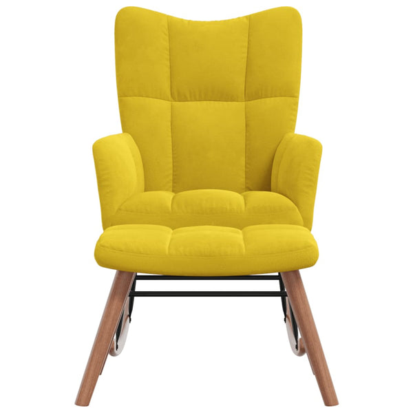 Rocking Chair With A Stool Mustard Yellow Velvet Chairs
