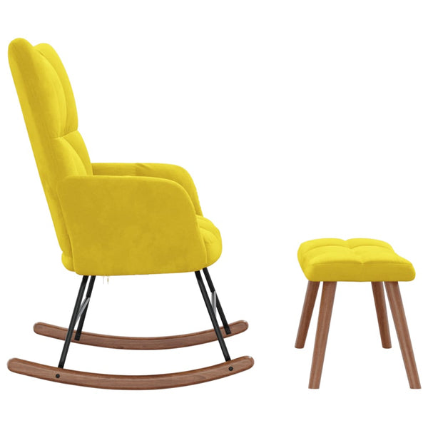 Rocking Chair With A Stool Mustard Yellow Velvet Chairs