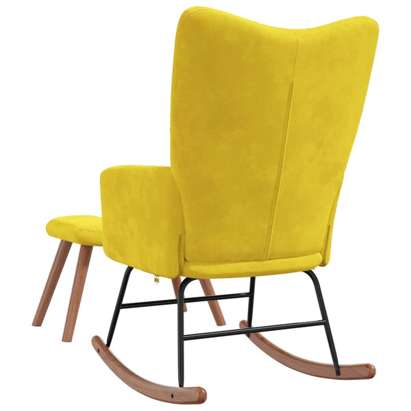 Rocking Chair With A Stool Mustard Yellow Velvet Chairs
