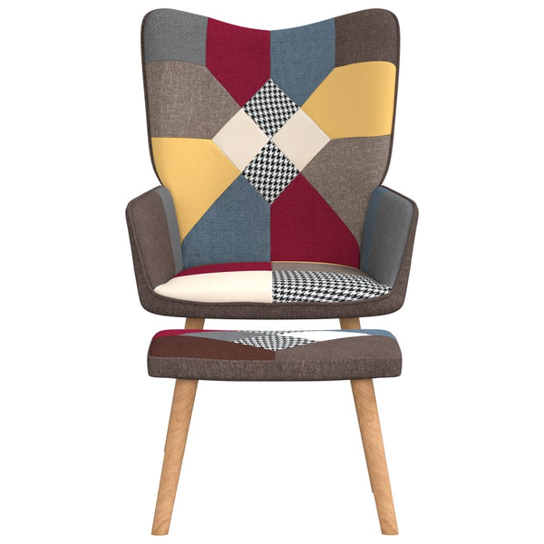 Relaxing Chair With A Stool Patchwork Fabric Chairs