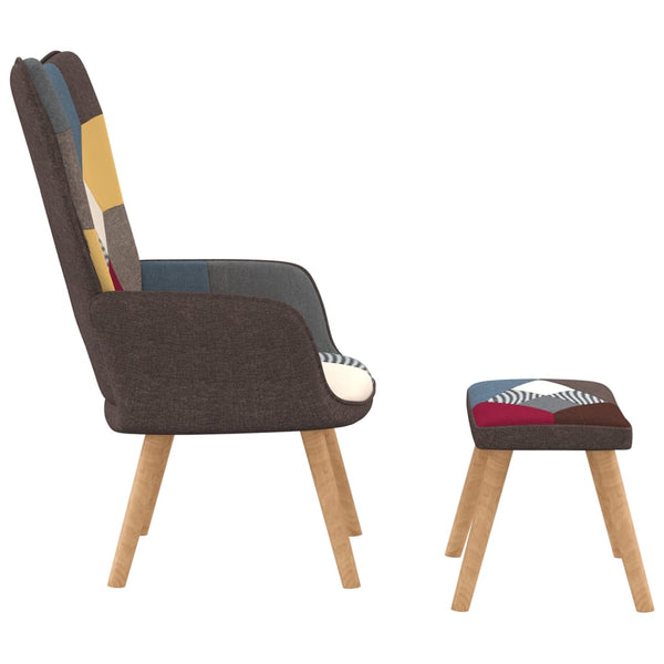 Relaxing Chair With A Stool Patchwork Fabric Chairs