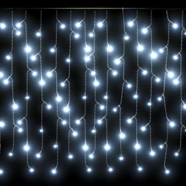 Led Curtain Icicle Lights 10M 400 Cold White 8 Function String Lights