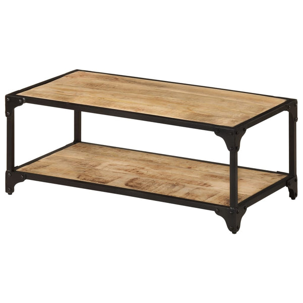 Coffee Table 90X45x35 Cm Solid Rough Mango Wood Coffee Tables