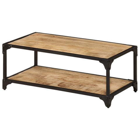Coffee Table 90X45x35 Cm Solid Rough Mango Wood Coffee Tables