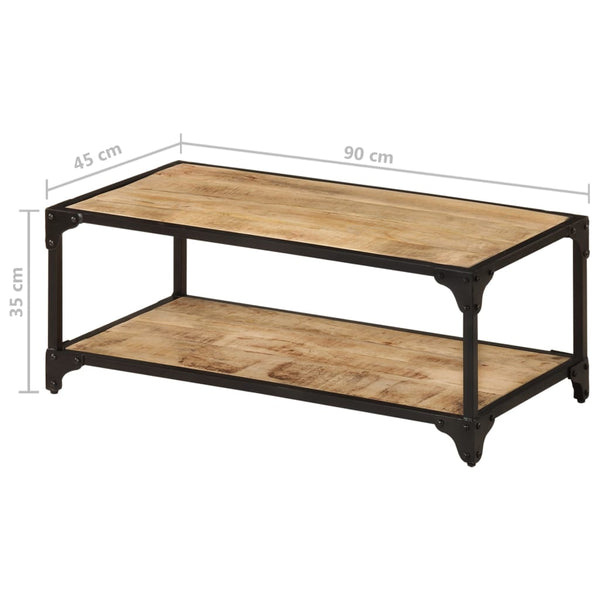 Coffee Table 90X45x35 Cm Solid Rough Mango Wood Coffee Tables