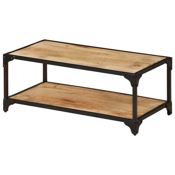 Coffee Table 90X45x35 Cm Solid Rough Mango Wood Coffee Tables