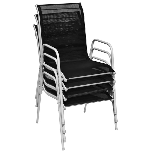 Vidaxl 5 Piece Outdoor Dining Set Steel Black Outdoor Dining Sets