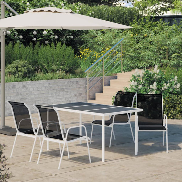 Vidaxl 5 Piece Outdoor Dining Set Steel Black Outdoor Dining Sets
