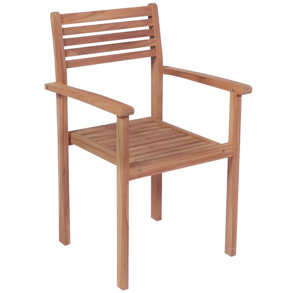 Stackable Garden Chairs With Cushions 8 Pcs Solid Teak Wood Patio Chairs