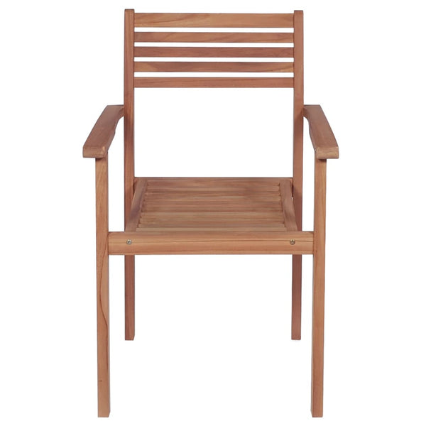 Stackable Garden Chairs With Cushions 8 Pcs Solid Teak Wood Patio Chairs