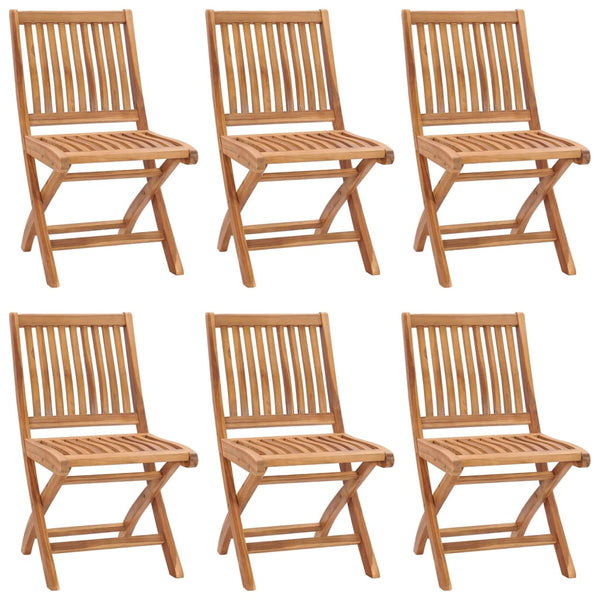 Folding Garden Chairs 6 Pcs Solid Teak Wood Patio Chairs