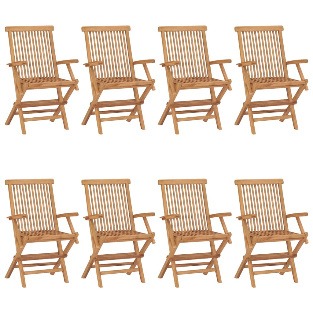 Garden Chairs 8 Pcs Solid Teak Wood Patio Chairs