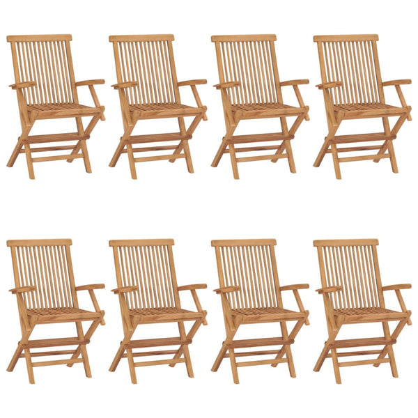 Garden Chairs 8 Pcs Solid Teak Wood Patio Chairs