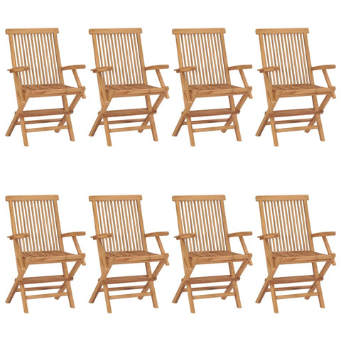 Garden Chairs 8 Pcs Solid Teak Wood Patio Chairs