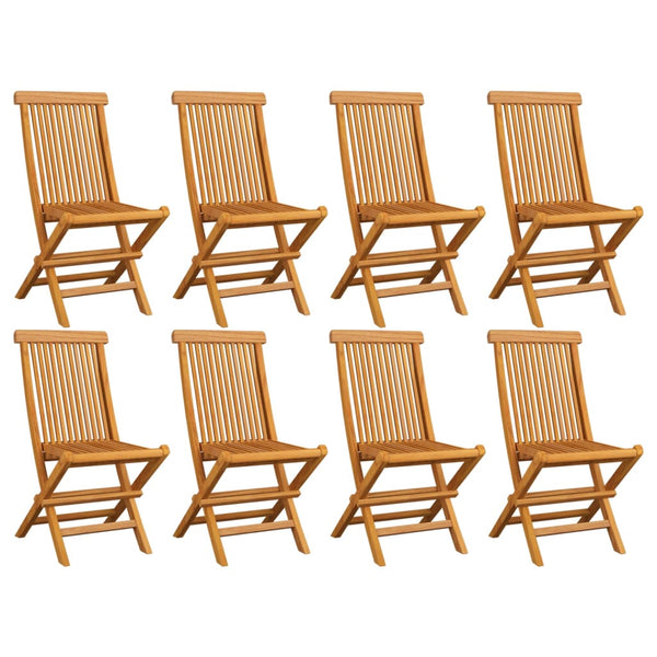Vidaxl Folding Garden Chairs 8 Pcs Solid Teak Wood Camping Chairs