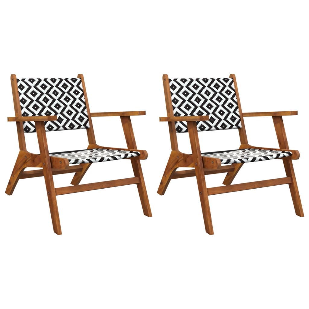 Garden Chairs 2 Pcs Solid Acacia Wood Patio Chairs