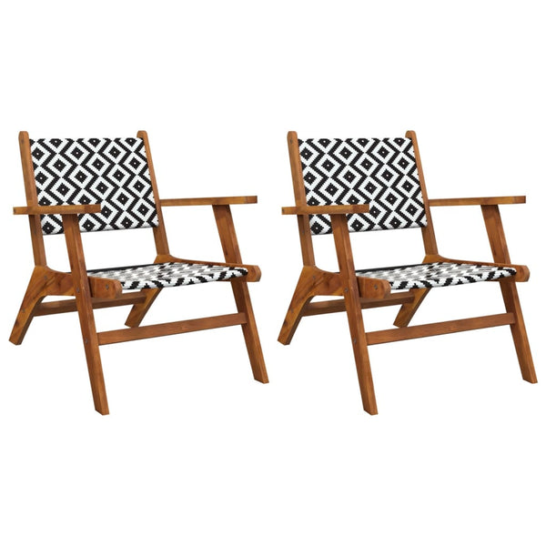 Garden Chairs 2 Pcs Solid Acacia Wood Patio Chairs